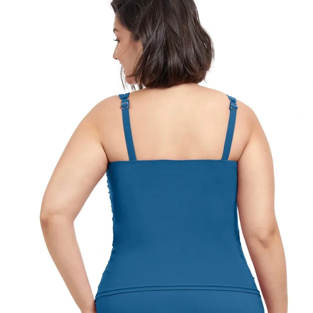 Gottex Tutti Frutti Sweetheart‎ Underwire Tankini Petrol Plus Size 20W NWT $108